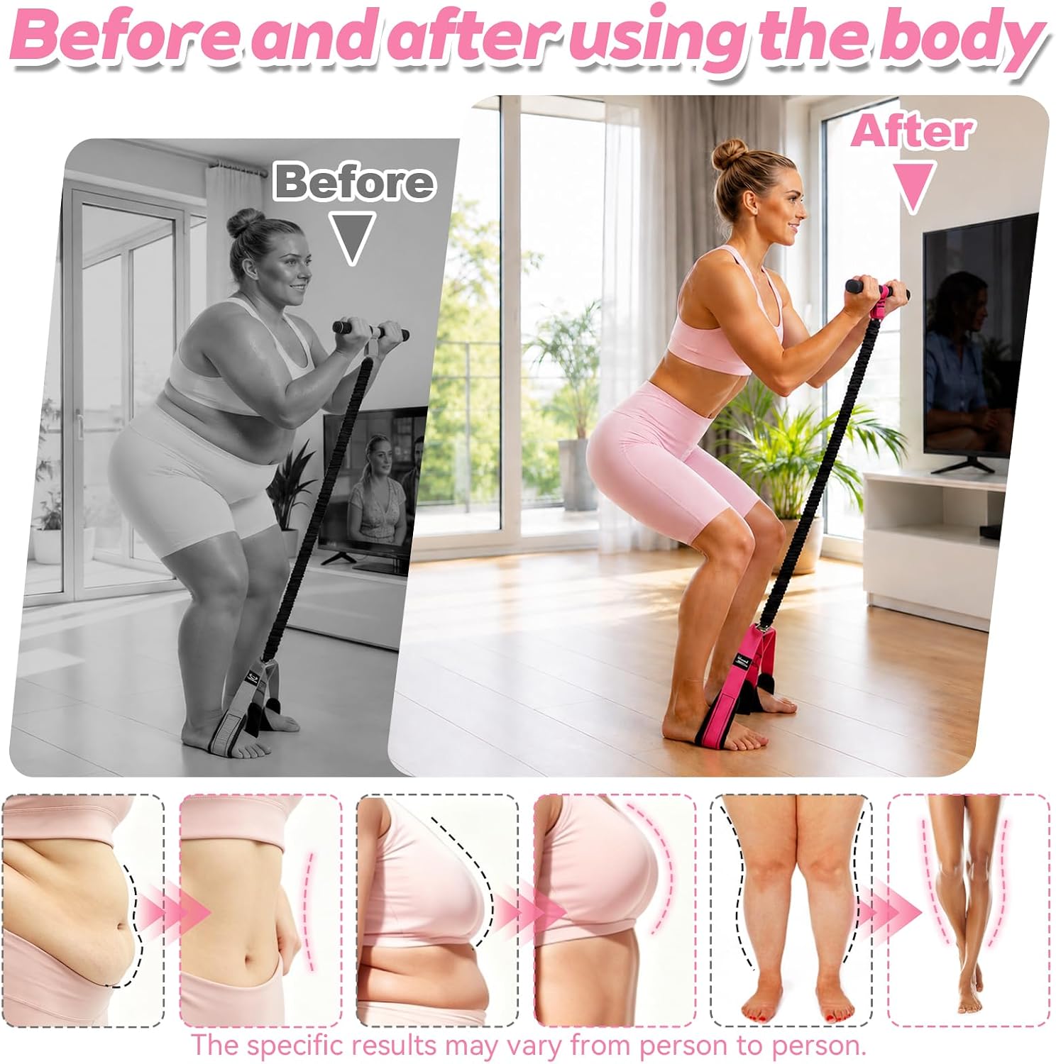 Pedal Resistance Band with Handles,Multifunctional Exercise Bands | 55LBS Foot Pedal Sit-Up Workout Bands for Core, Abs, Legs & Arms – Home Gym Equipment for Women, Full-Body Strength Training