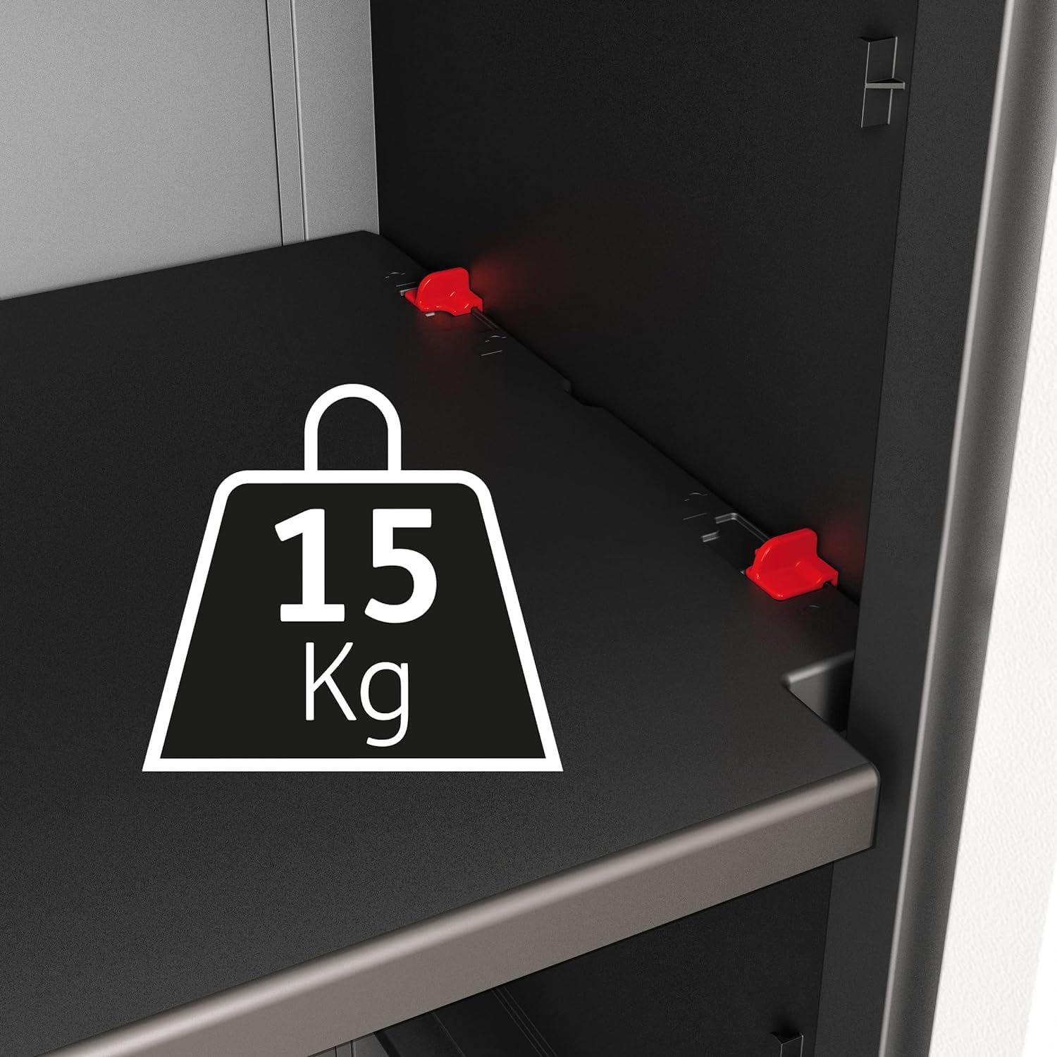 Keter Detroit Besenschrank, Utility Kunststoffschrank, Kunststoff, schwarz, 65 x 45 x 182 cm
