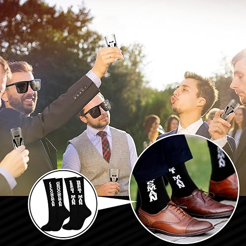 Miniatura 6 de Hoolerry Juego de 48 regalos para padrinos de boda, 8 padrinos de boda, incluye 8 gafas de sol, 8 cajas, 8 gorras, 8 tarjetas de hombre, 8