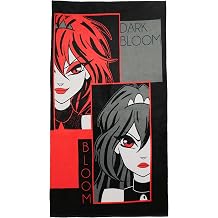 Winx Club Micotaku Officially Licensed Dark Bloom Print Beach Towel Black Pool Bath Towel 56x30 Inch