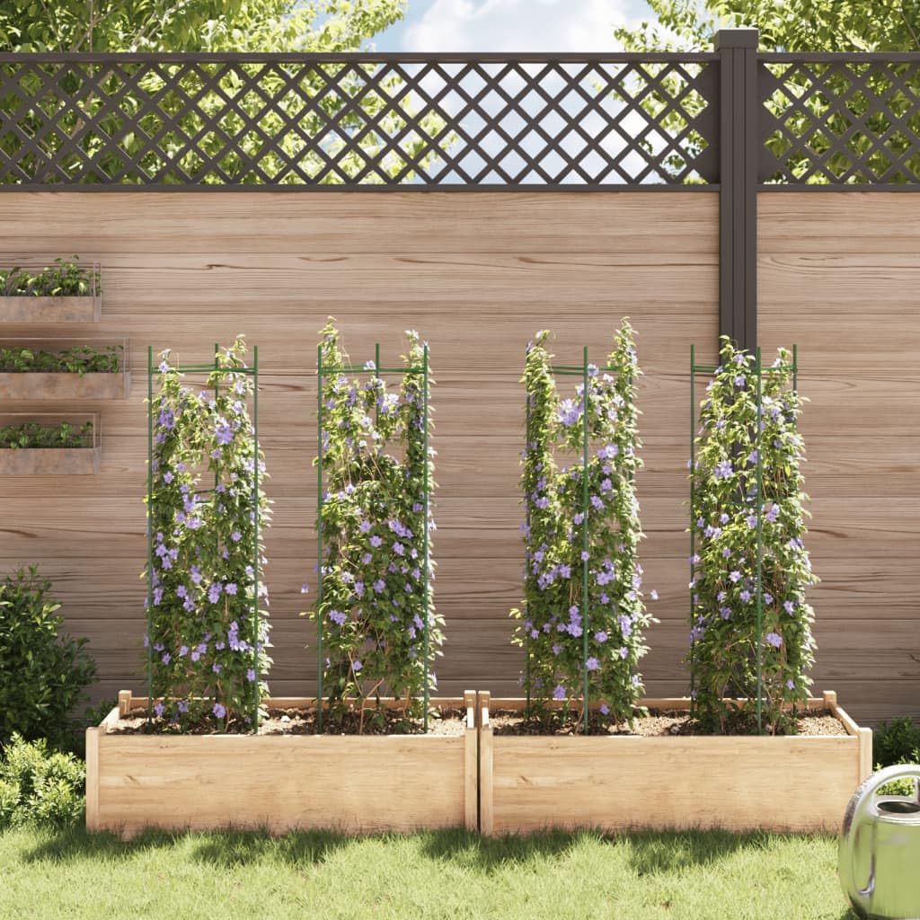 Hothingwell Tomatenkäfig, 4 Stück, 116 cm, Stahl, PE-beschichtet | Höhenverstellbar, verstellbare Form, Bodenspitze, für Tomaten, Gurken, Bohnen