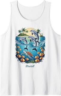 Dolphin Vacation City Brazil Beach Destination Tank Top