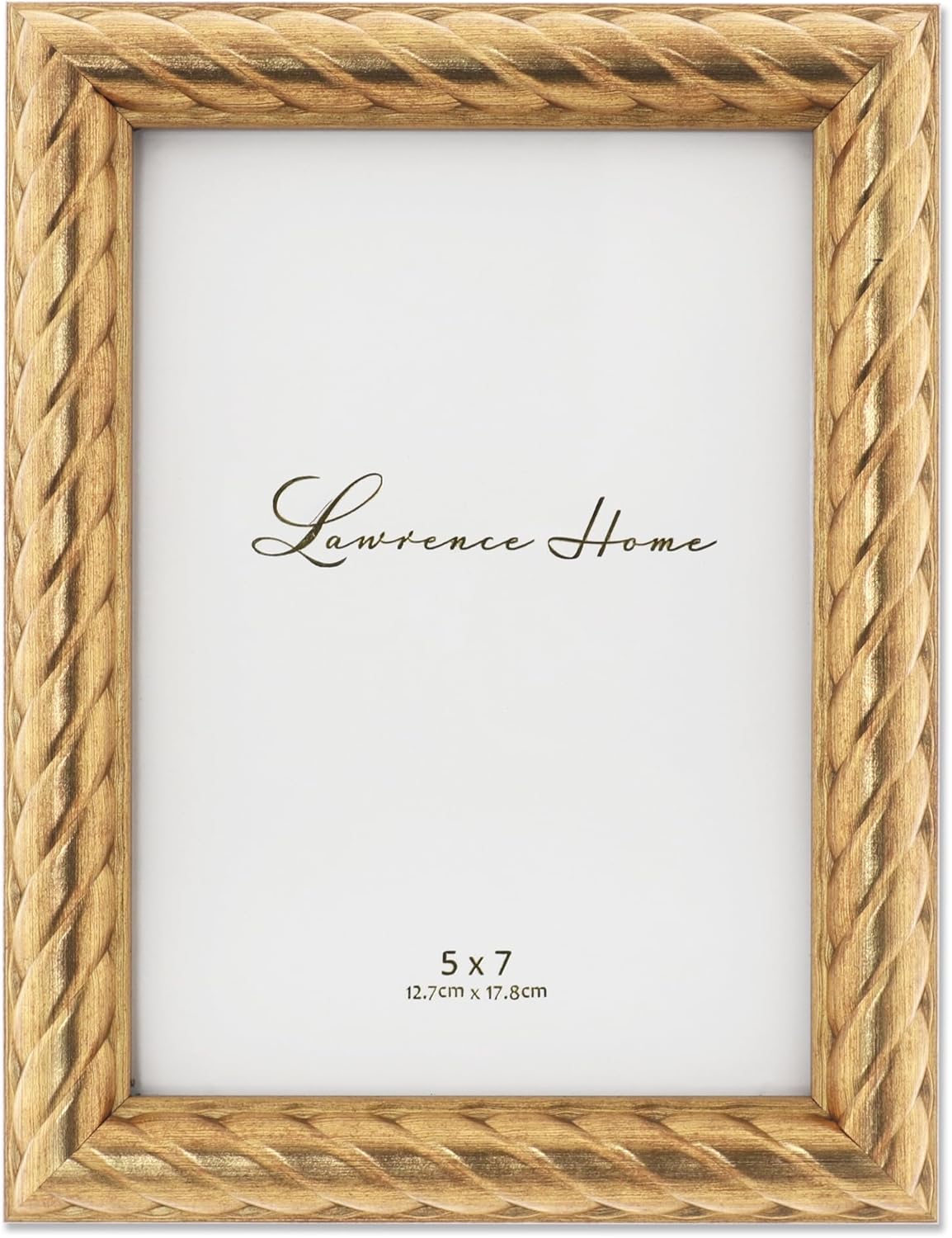 5×7 Burnished Gold Picture Frame – Thick Rope Design