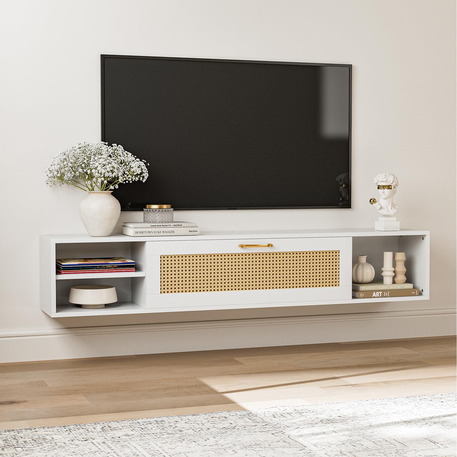 Amazon.com: IKIFLY Floating TV Stand for 75 Inch TV, Mid