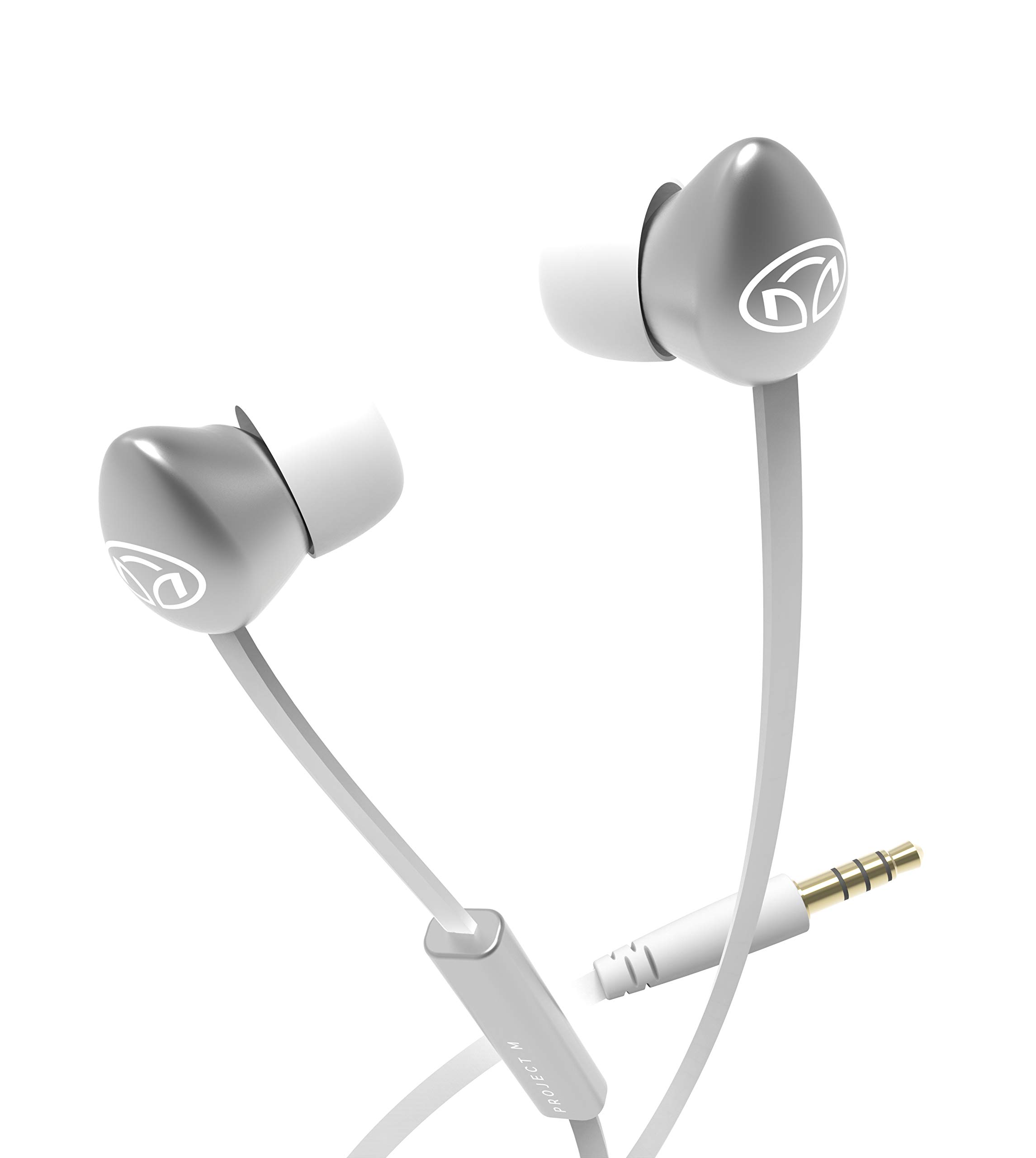 PROJECT MMK-1 Silver Wired Ear Phones | Wired Headset with Mic | 3.5 mm Earphones with Mic for PC, Laptop & Tablet | in-Ear Design for Gaming, Calls, Music & Learning