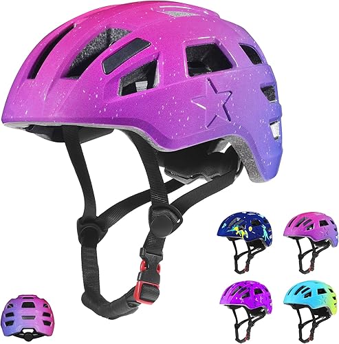 Miniatura 9 de Casco de bicicleta para niños y niñas, cascos de bicicleta Zacro para niños de 5 a 14 años, ajustables desde niños pequeños hasta jóvenes, con