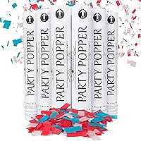 Vista 8 de Clover Products - Cañones de confeti biodegradables de 12 pulgadas Paquete de 6 Poppers blancos para bodas, cumpleaños y eventos Alimentados