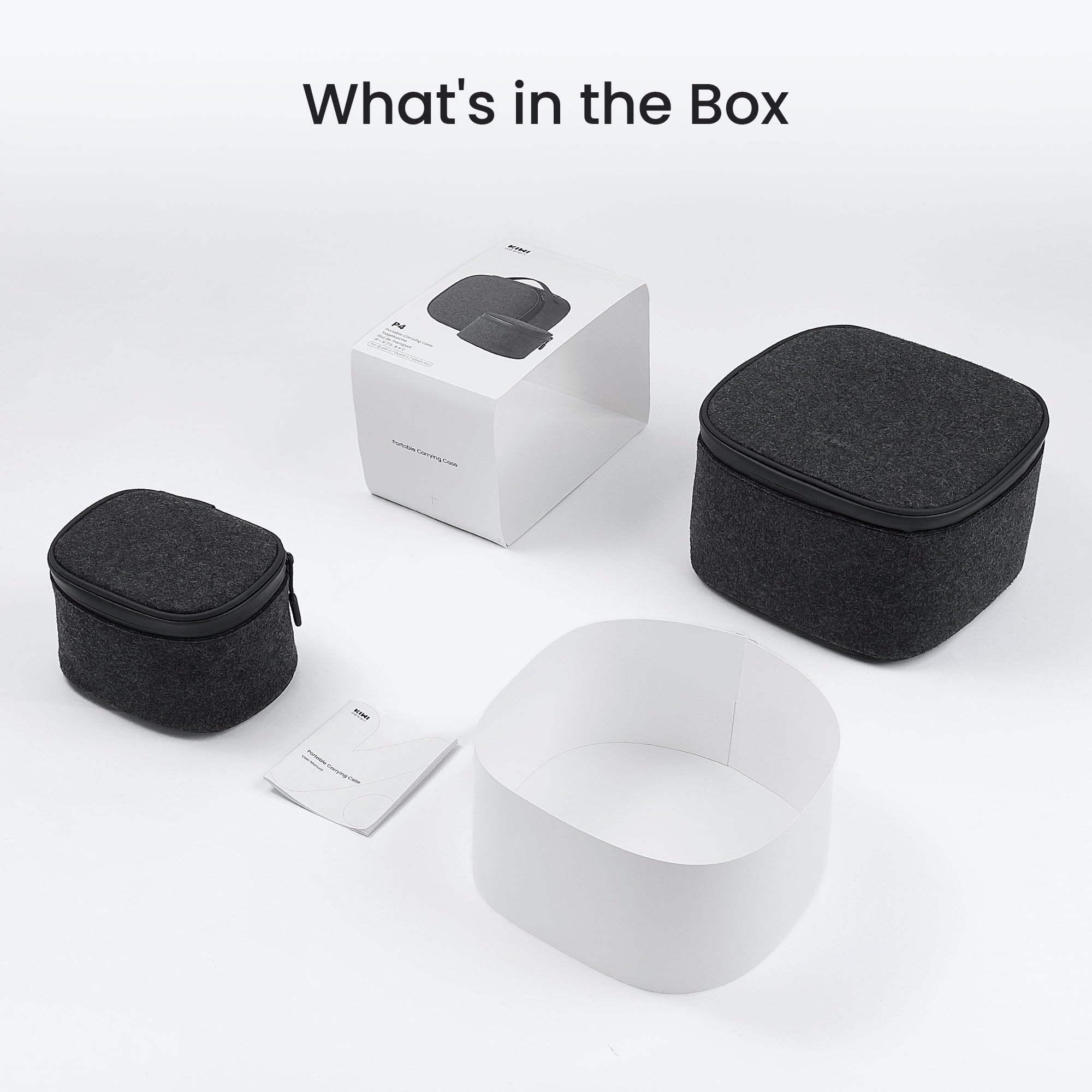 KIWI design P4 Dwuczęściowy przenośny futerał kompatybilny z akcesoriami do kontrolerów Meta Quest 3S/3/2/Vision Pro i kontrolerów dotykowych, mini futerał podróżny