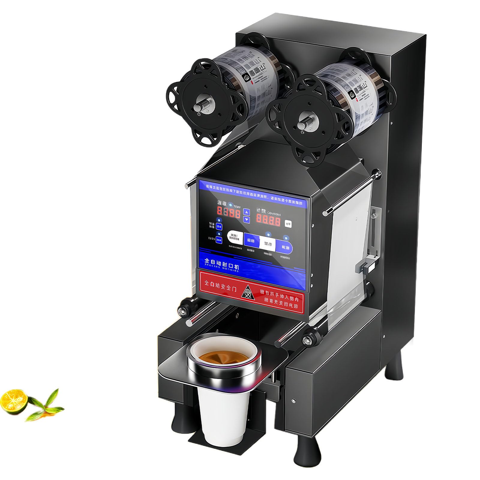 Macchina Sigillatrice Automatica per tè al Latte E Succhi, 600-800 Tazze/Ora, Sigillatura Diametro 90-95 Mm, Altezza 20 Cm, Sigillatrice per Sacchetti Commerciale per Bar E Food Truck
