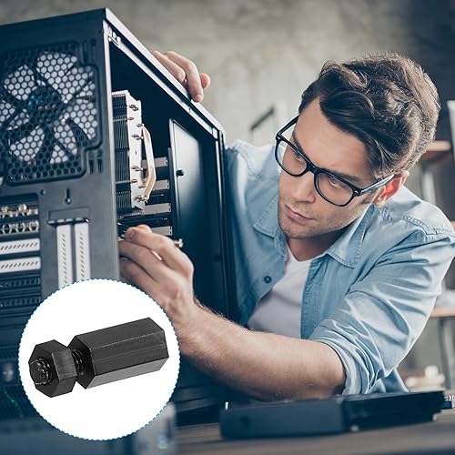 Miniatura 5 de PATIKIL M3 - Juego de 200 tuercas hexagonales de nailon para placas base, cajas de computadoras, placas de circuito, electrónica (0.394 pulgadas +