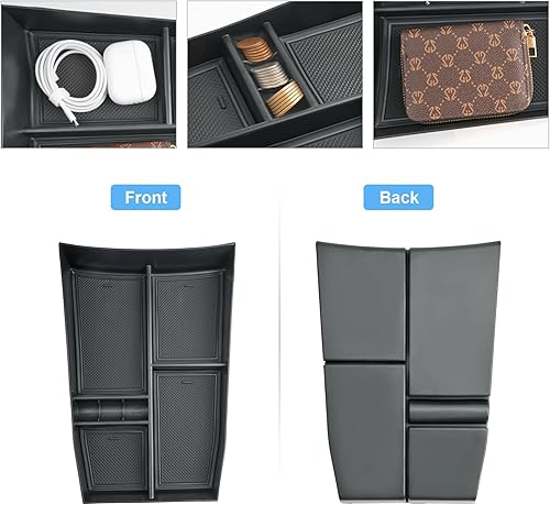 Miniatura 3 de Organizador de consola central inferior para Nissan Rogue 2021-2024 2025 (SSVSLPlatinumRock Creek), plástico ABS duradero y goma 2023 2024 Rogue