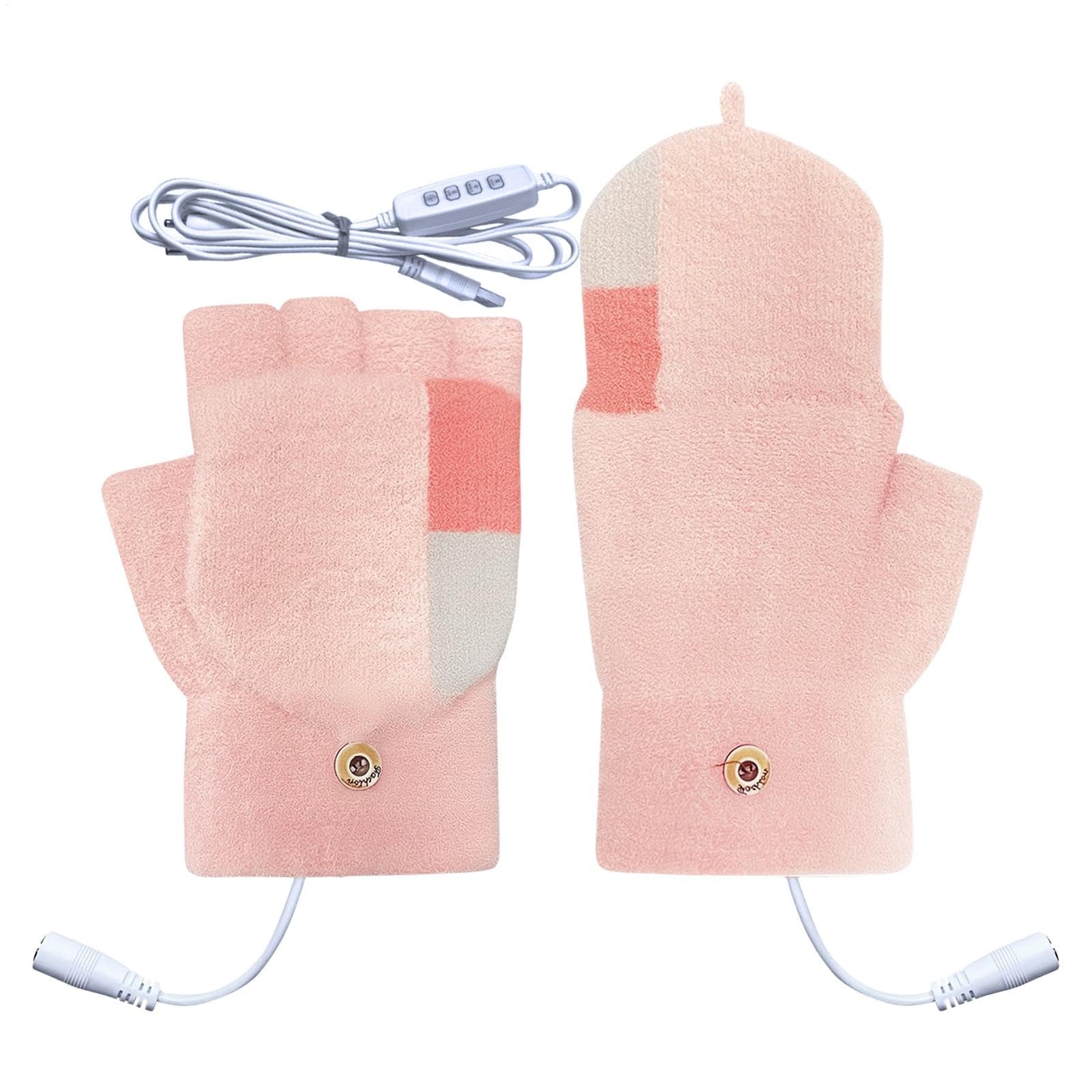 ZH1YFD Podgrzewane rękawiczki bez palców | Rękawiczki do laptopa | Rękawiczki USB typu Full & Half Hands, 3 poziomy, podgrzewane, do jazdy na nartach zimowych, do pisania na łyżwach
