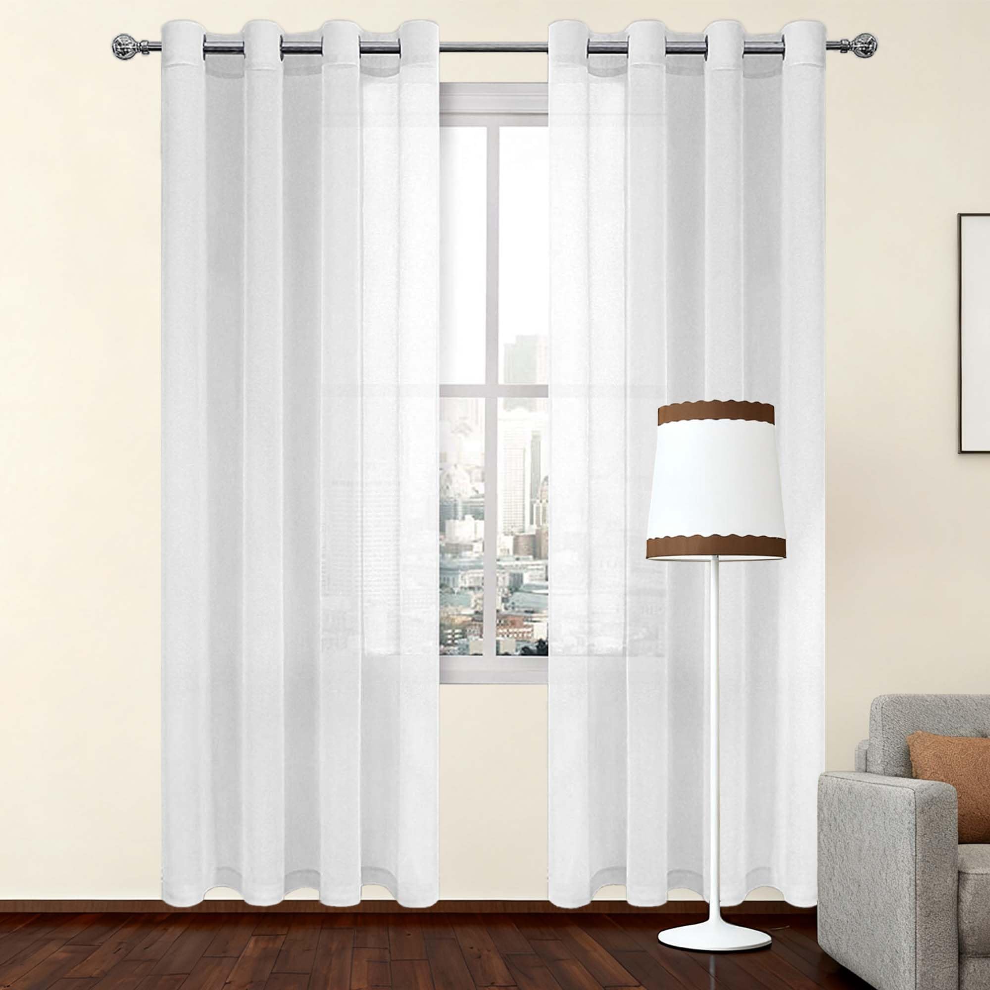 Voilage fenêtre contre le vis-à-vis rideau blanc souple 120x280 cm