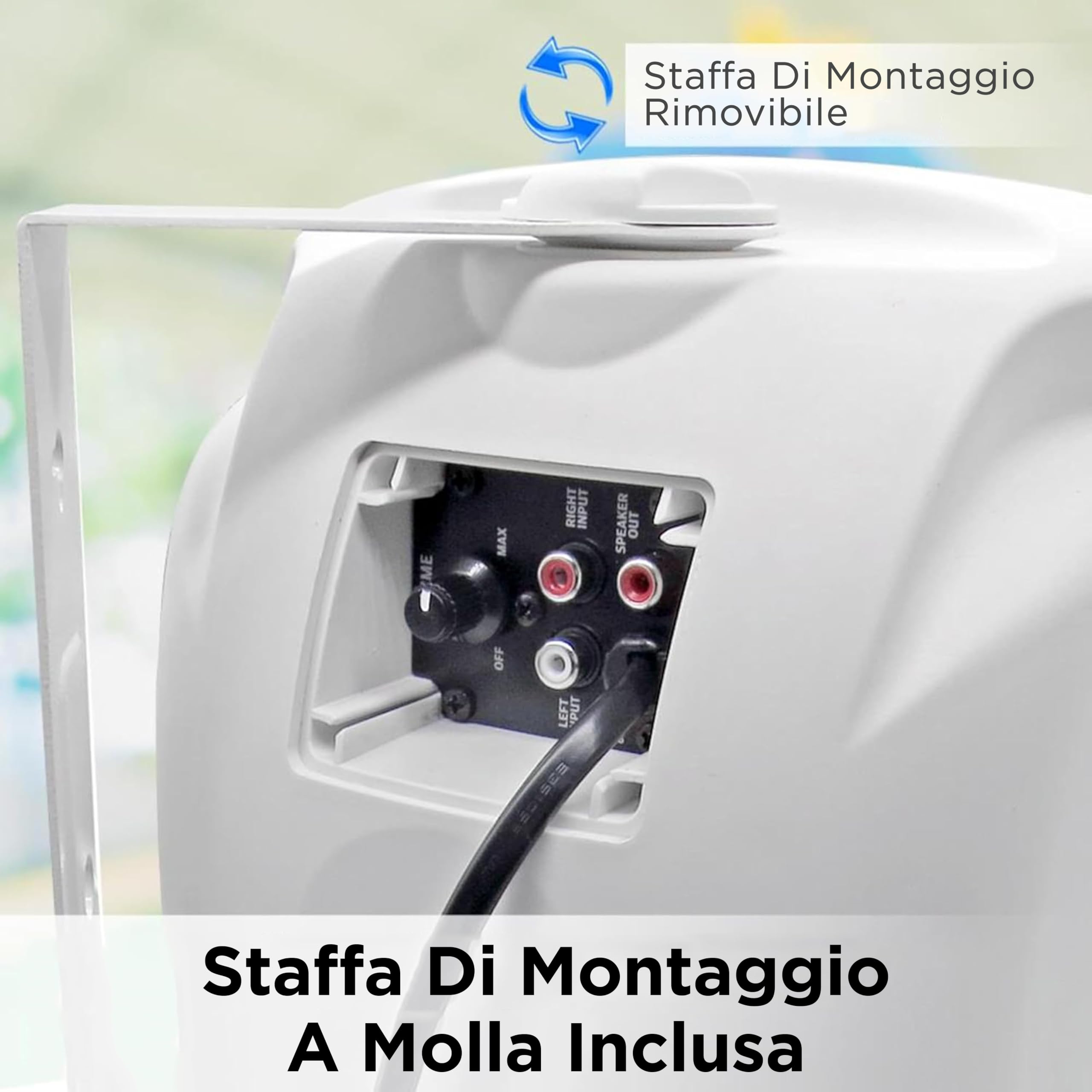 Pyle Cassa Bluetooth Speaker, Altoparlanti da Esterno 2 Vie, 16,5 cm, 800 Watt, Impermeabili, Attivi/Passivi, Montaggio Parete/Soffitto, per Interni/Esterni, Bianco - Vista 2