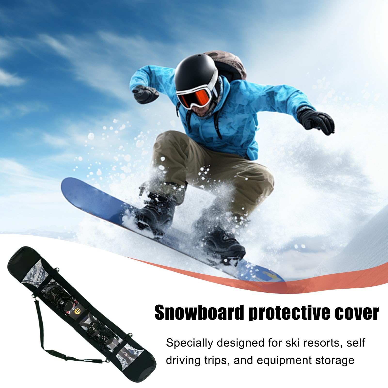 Housse de Ski Sac Protecteur de Rangement Sport | Housse De Protection Rembourrée Pour Snowboard , Ski, Snowboard, Sorties, Compétitions, Vacances, Hommes, Femmes, Ados,