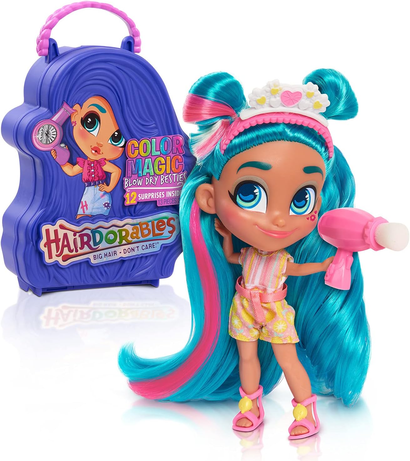 Hairdorables Collectible Doll Color Magic Blow Dry Besties Series 6, Styles and case Colors May Vary, Each Sold Separately, by Just Play