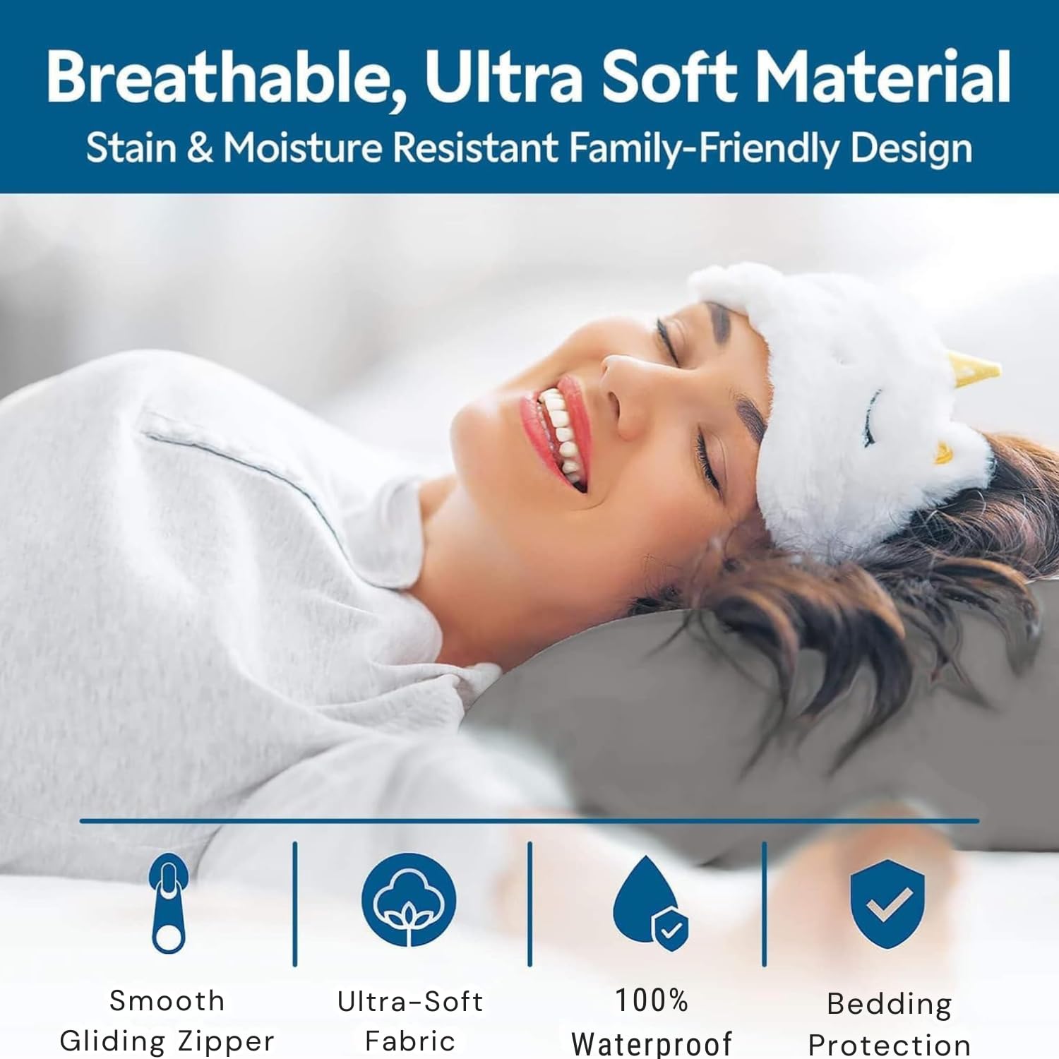 Guardmax Protector de almohada de punto jersey con cremallera tamaño corporal, 100 % impermeable, a prueba de chinches y ácaros, fundas de almohada hipoalergénicas de alta calidad 51 x 140 cm