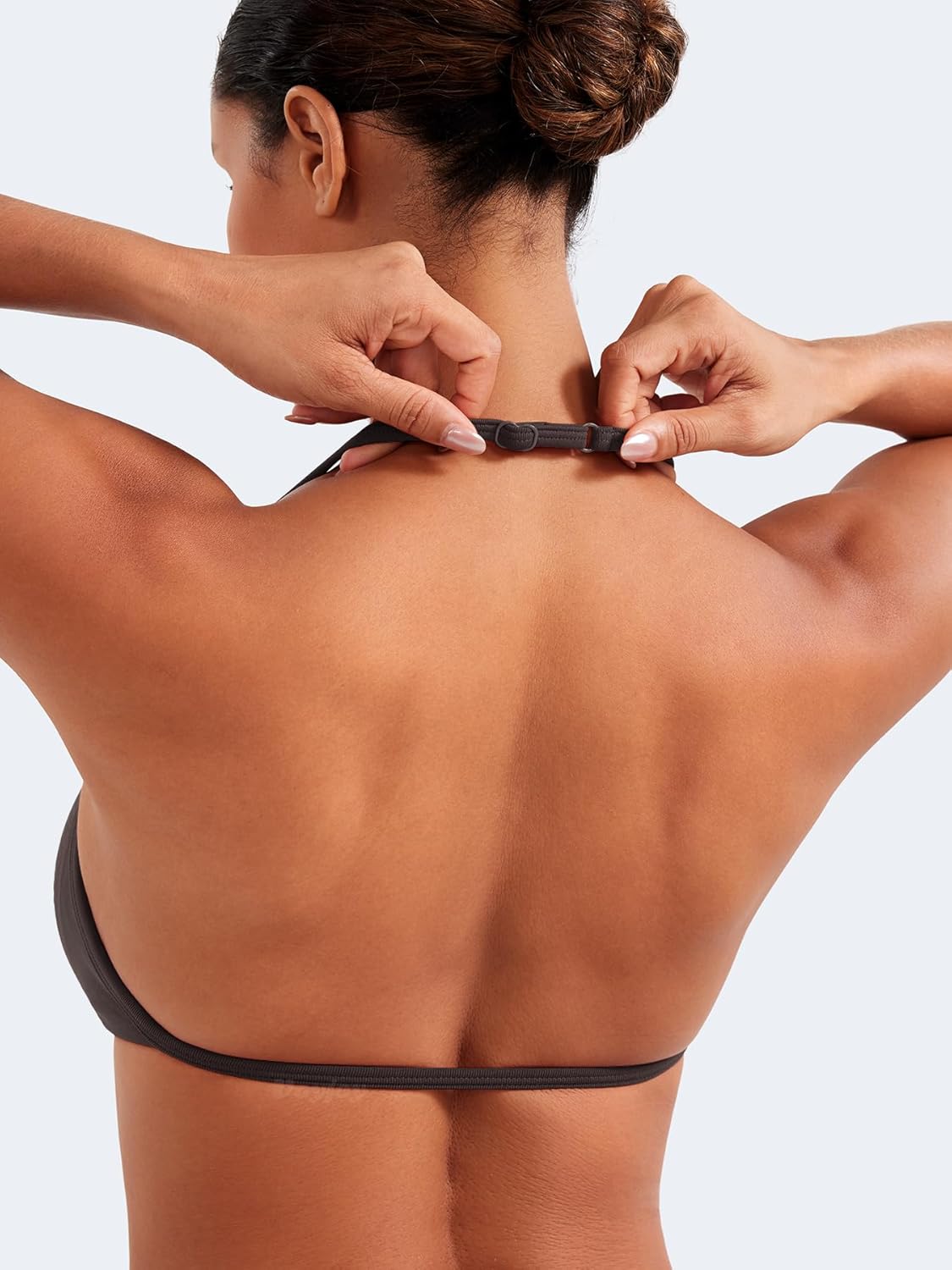 VOYJOY Impact Strappy Sports Bra Adjustable Padded Workout Gym Yoga Bra Crop Top for Women - Image 2