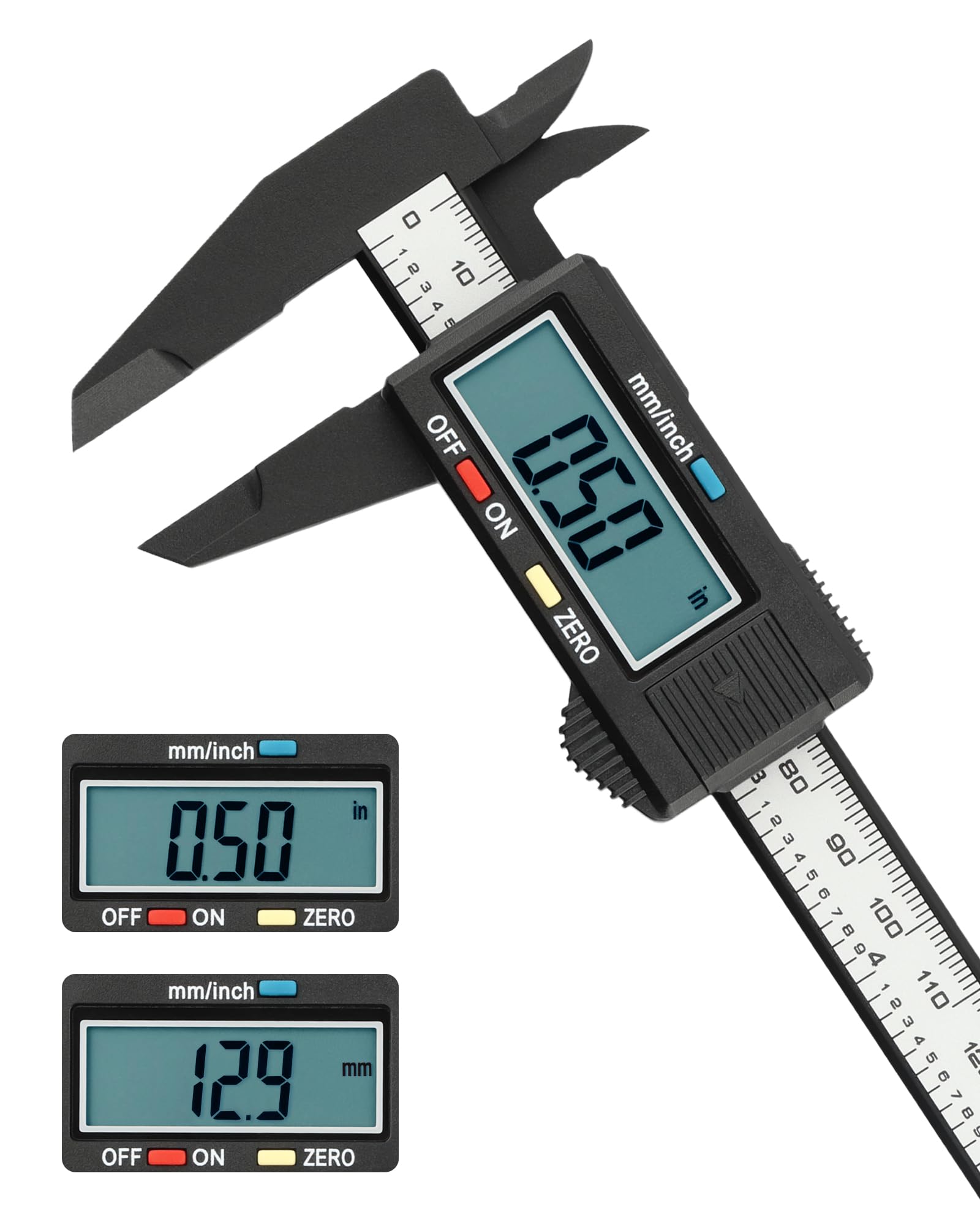Digital Vernier Caliper, 150mm Caliper Measuring Tool with Large LCD Screen Lightweight Digital Vernier Caliper with Inch/Millimeter Conversion for DIY,Household,Jewelry,Woodworking