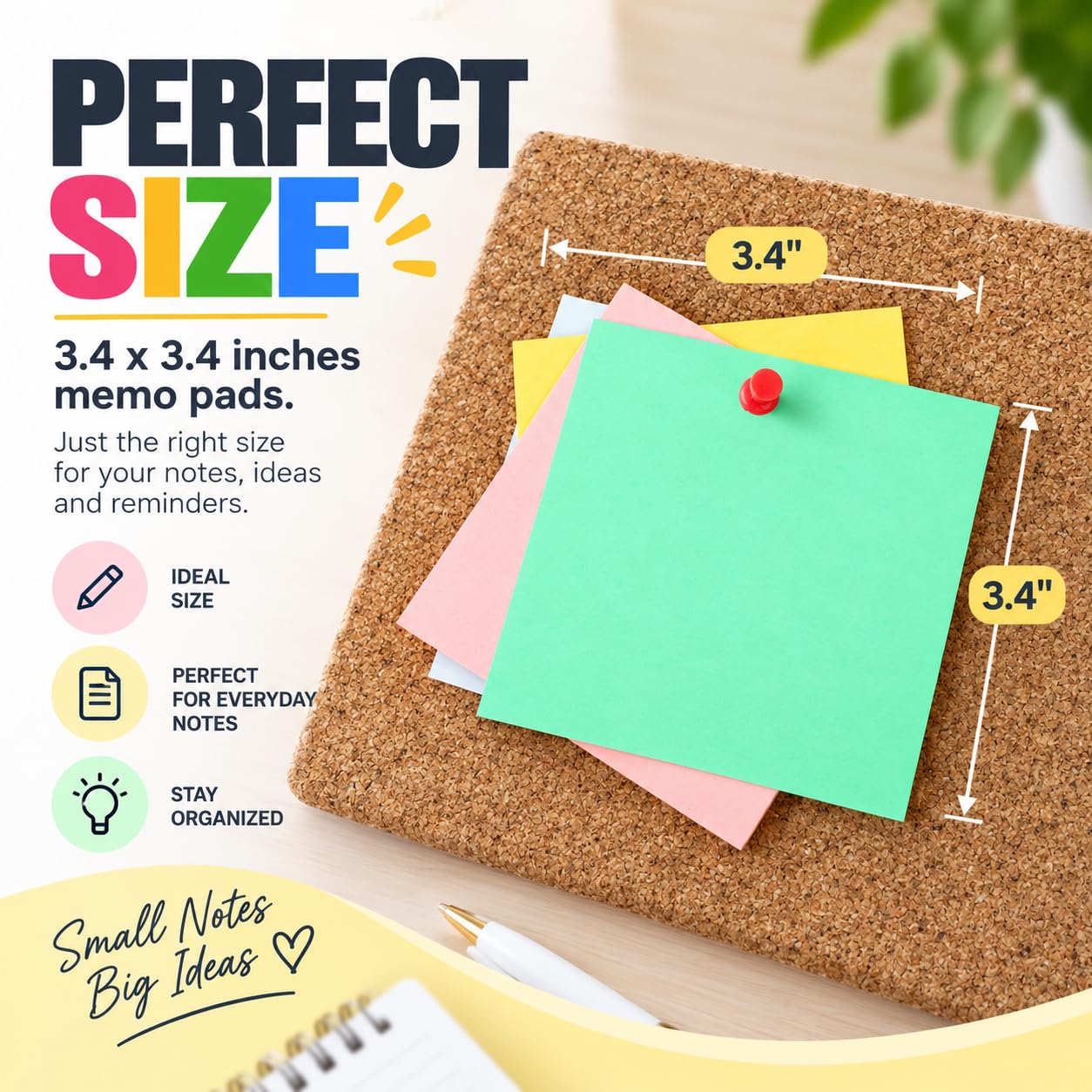 1InTheOffice Memo Cube, Assorted Colors Memo Pad 500 Sheets image 5