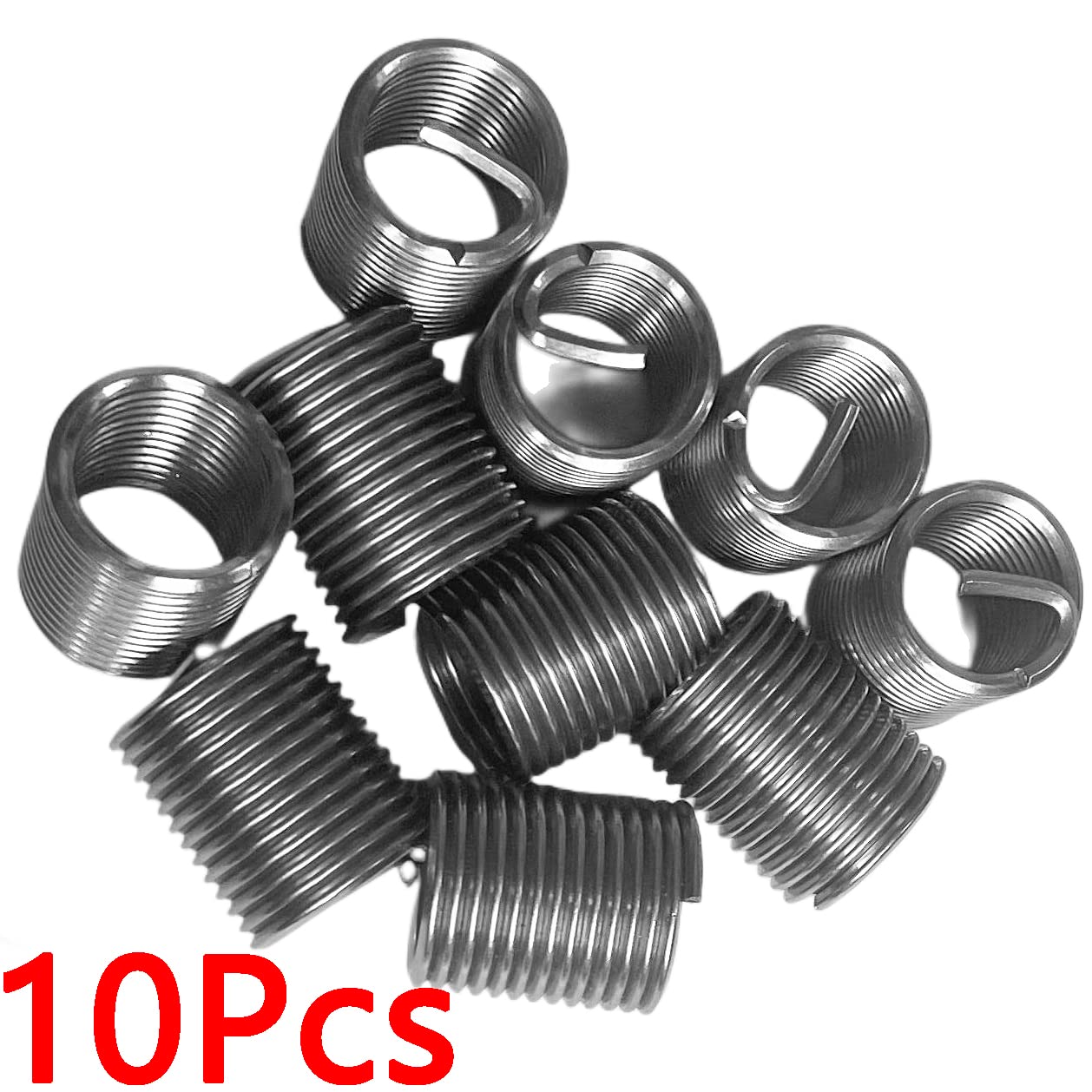 M16 x 2mm x 2D Helicoil Wire Inner Thread Inserts, Coiled Wire Helical Screws, 304 Stainless Steel, Metric, 10Pcs