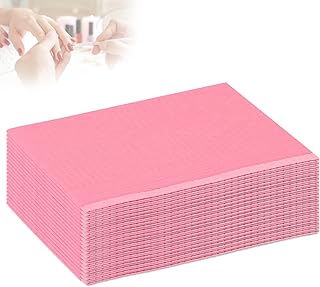 MIDELONG Disposable Nail Art Table Towels Mat 3 Ply Tissue Waterproof Nail Tips Art Paper 13" x 18" Waterproof Clean Pads Foldable Nail Tips Art Table Cushion for Salons Pink, 20 Pcs