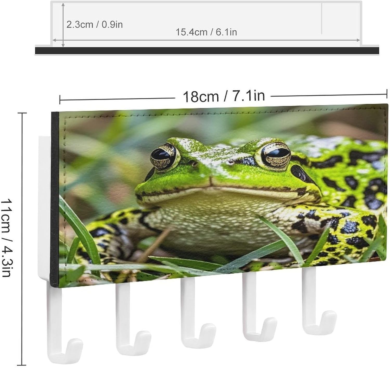 Key Holder Wall Mount Key Hanger with 5 Hooks, Decorative Key Rack | Frog Hanging Key Hooks with Mail Organizer for Wall Living Room Kitchen Bathroom Hallway