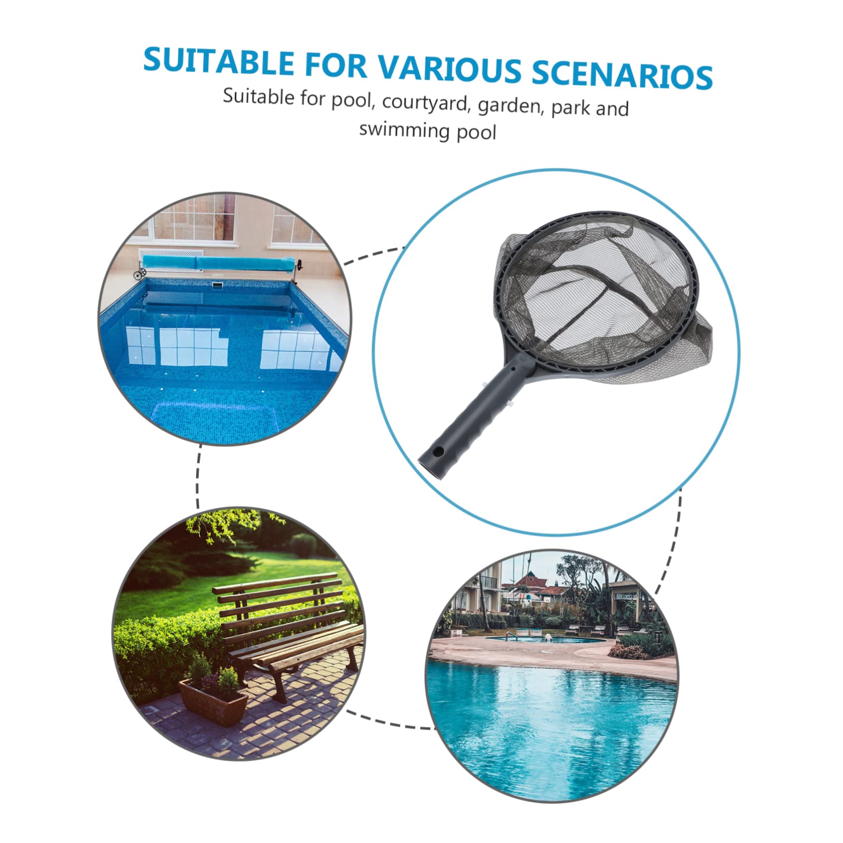 ifundom 3 Piezas De Red para Piscina Red para Hojas Red para Estanque Pequeño Kit De Red para Piscina Cesta para Skimmer Red para Estanque Red Subacuática Plástico Negro