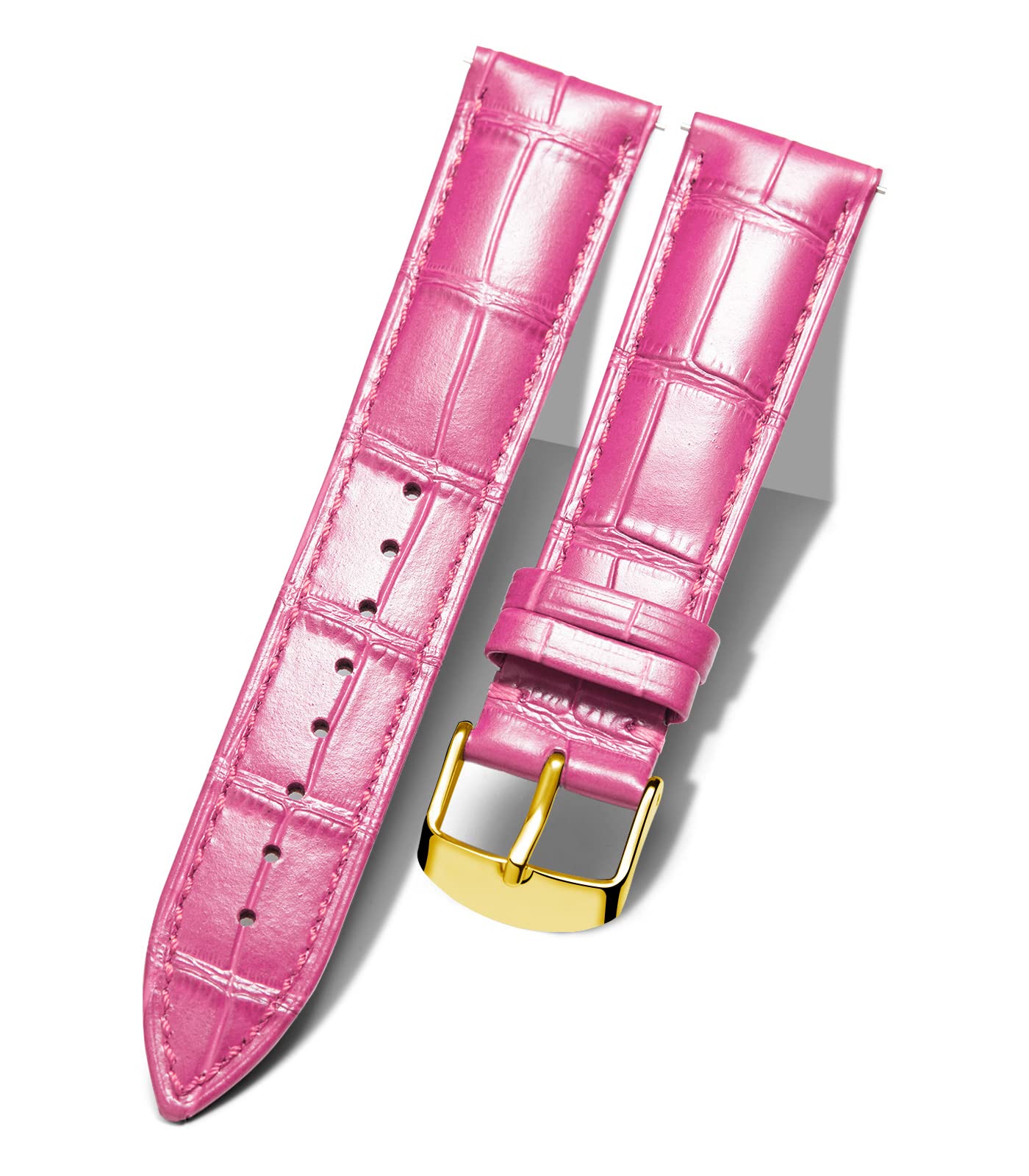 BINLUN Correa de Reloj de Cuero 10MM-24MM Diseño Cocodrilo Aligátor Liberación Rápida Correas de Repuesto para Smartwatch Hombre Mujer — view 42