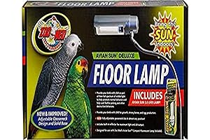 Zoo Med Labs Aviansun Deluxe Floor Lamp with Aviansun,Silver,3.4 x 11.5 x 22.5"
