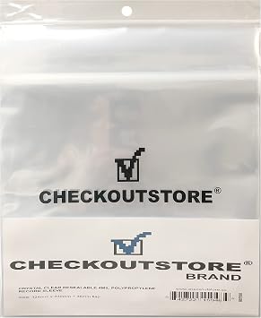 100 CheckOutStore Crystal Clear Plastic OPP Sleeves for 12" Vinyl 33 RPM Records 4mil - Resealable Flap
