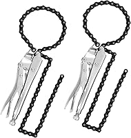 Vista 8 de MAXPOWER Abrazadera de cadena de bloqueo de 9 pulgadas con cadena de 19.7 pulgadas, paquete de 2