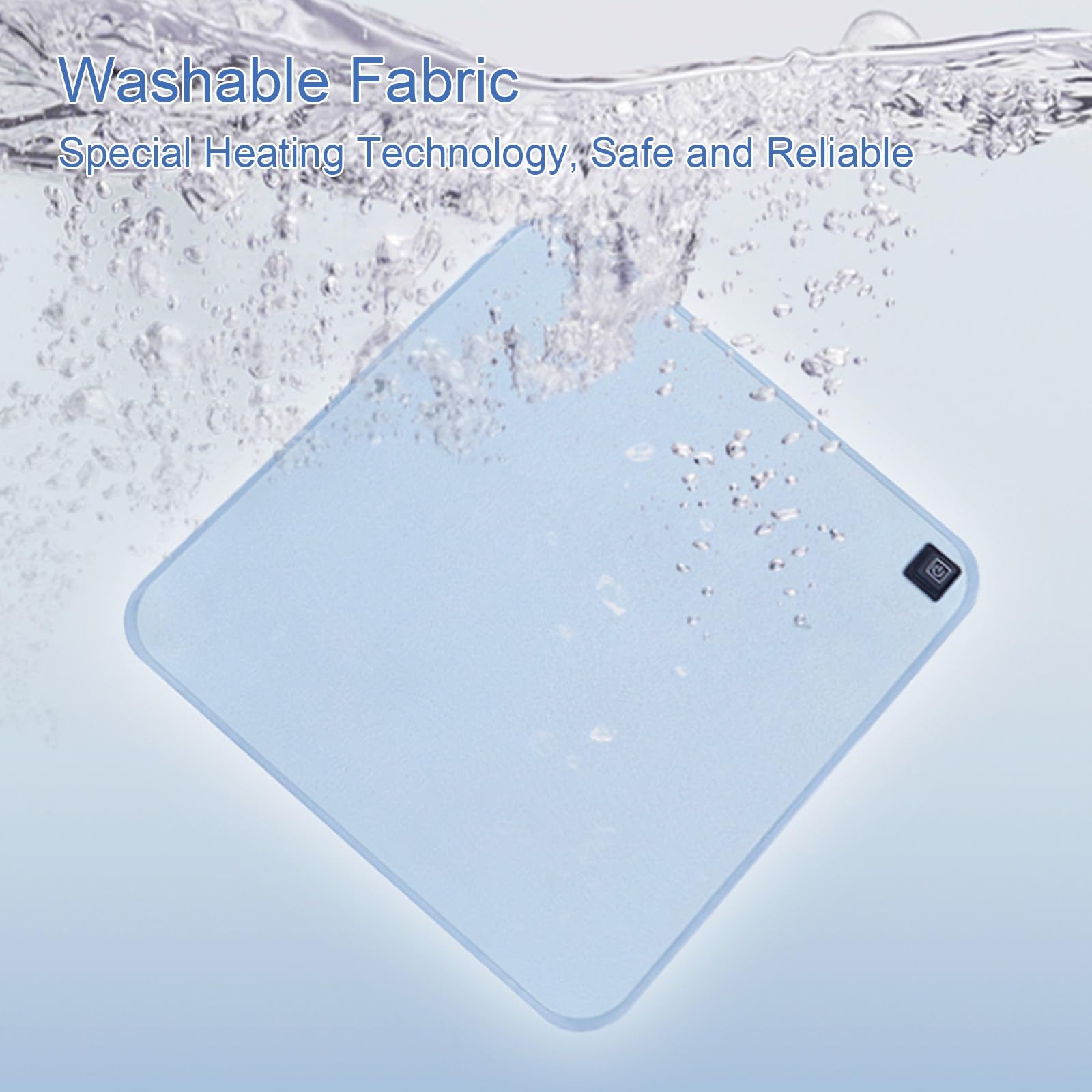 Coprisedile Riscaldato USB, Cuscino Riscaldabile con 3 Impostazioni di Temperatura, Cuscino Termico Elettrico Sottile Invernale per Sedia da Ufficio(Blue)