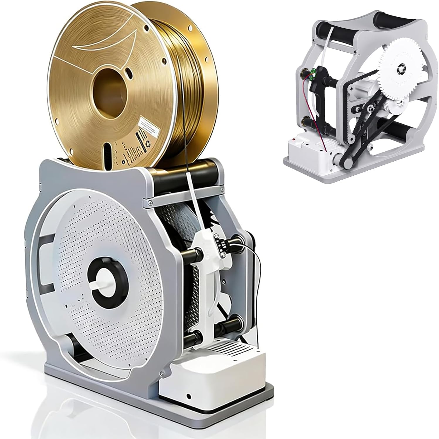 Electric 3D Filament Respooler, Industrial Spool Rewinder Machine with Smart Auto-Stop, Tangle-Free Neat Spooling Tool for 3D Printer PLA, PETG, TPU, ABS, Nylon