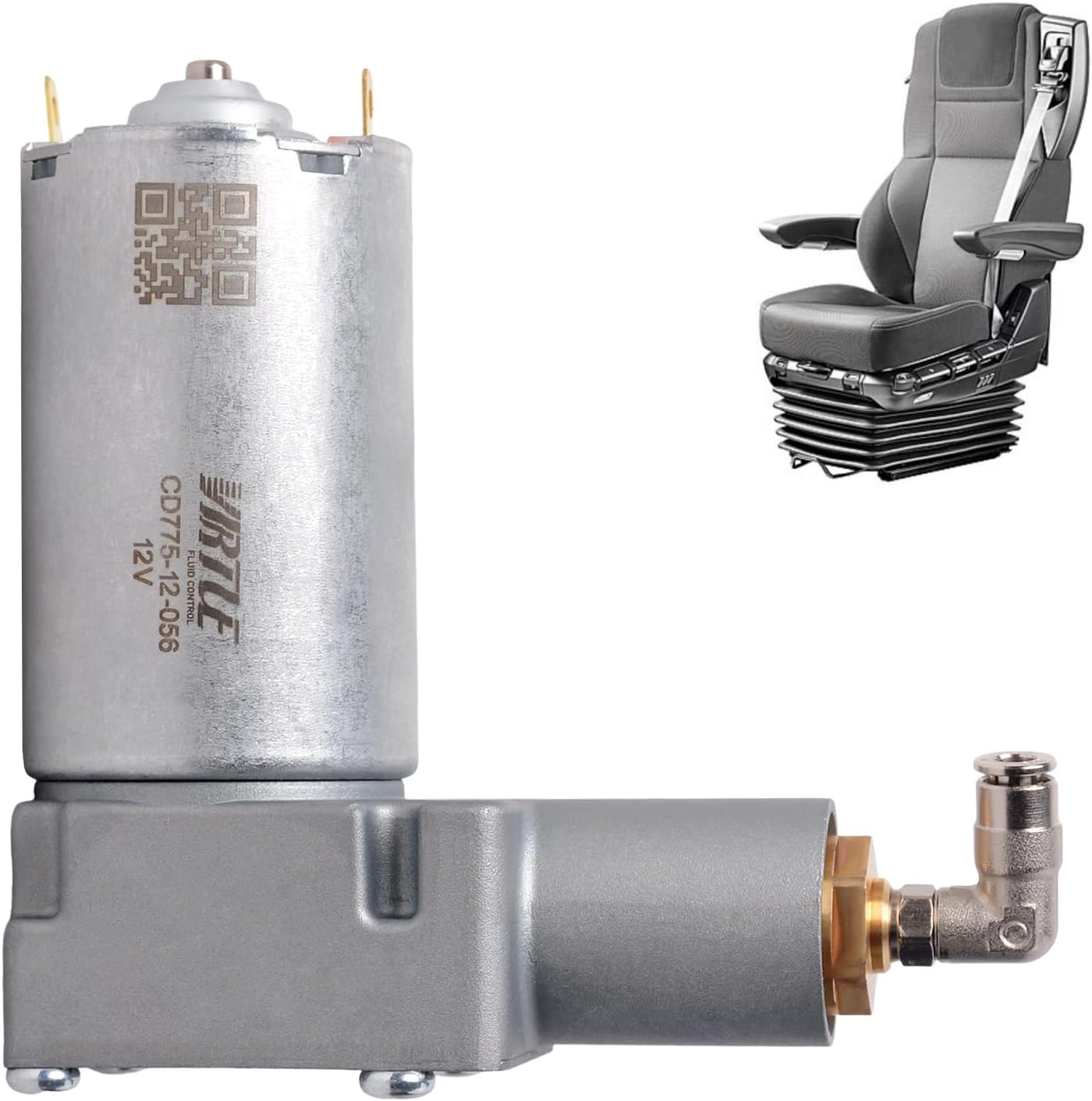12V/24V Universal Air Compressor Pump for ISRI GRAMMER Truck Seat, Heavy Duty Electric Air Pump Replacement for Semi Truck, Tractor, Excavator, RV, Agricultural & Construction Machinery (Silver 12V)