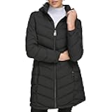 Womens Classic Hooded Zip Front Puffer Coat