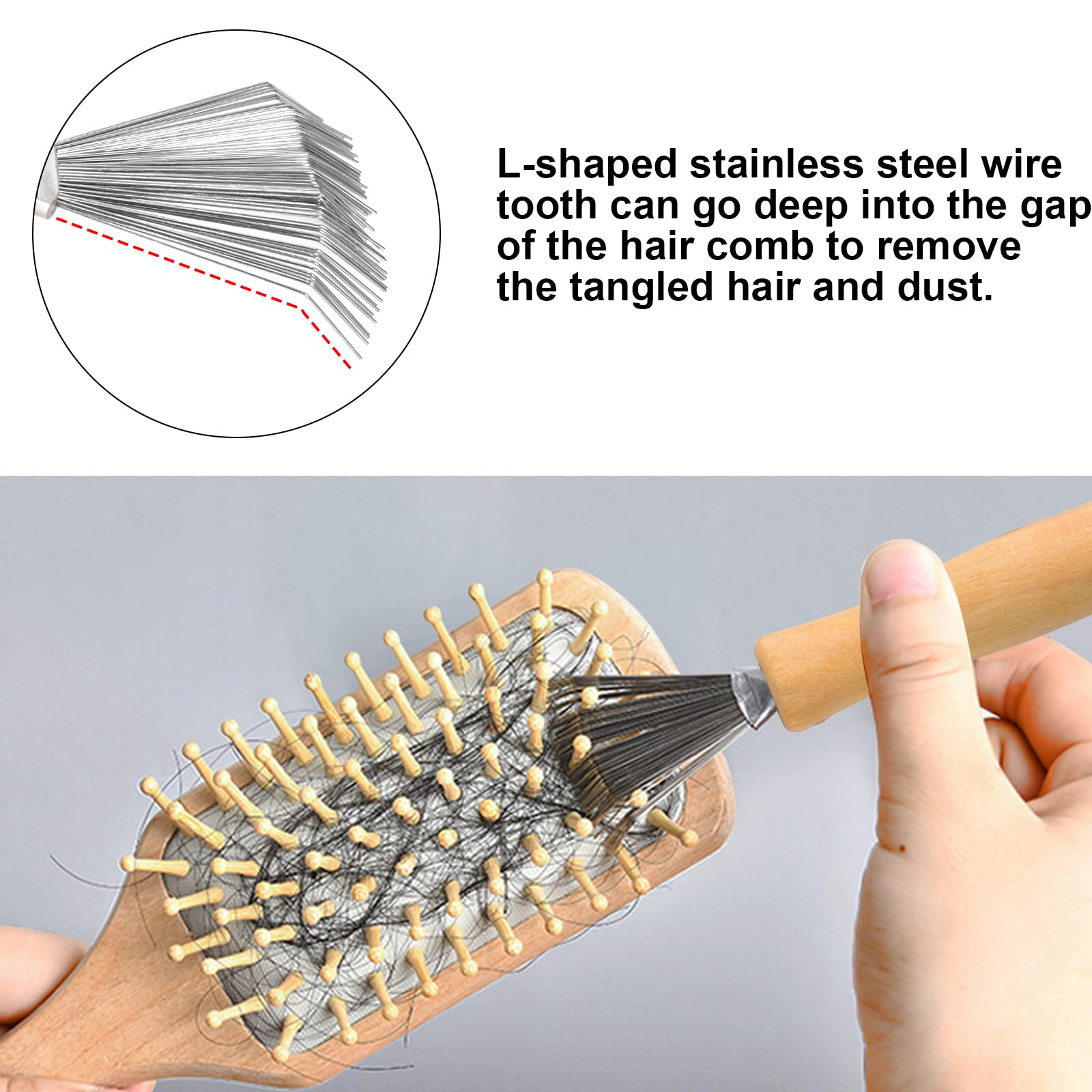 Zimoer 2 spazzole per capelli, spazzola per la pulizia dei capelli, spazzola per la pulizia dei capelli, per rimuovere i peli dalle spazzole per capelli, tappeti, pettini, tappetini da bagno, per uso