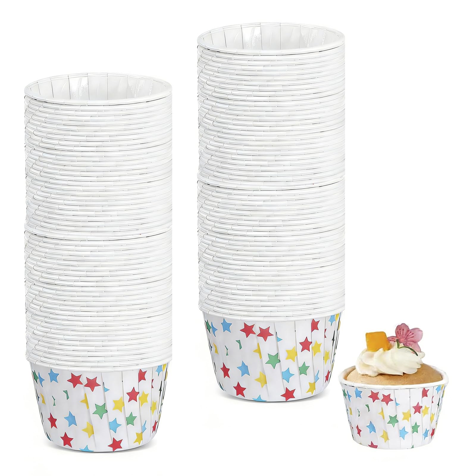 100 Pcs Paper Cupcake Cases, Muffin Cases, 50mm Baking Cups