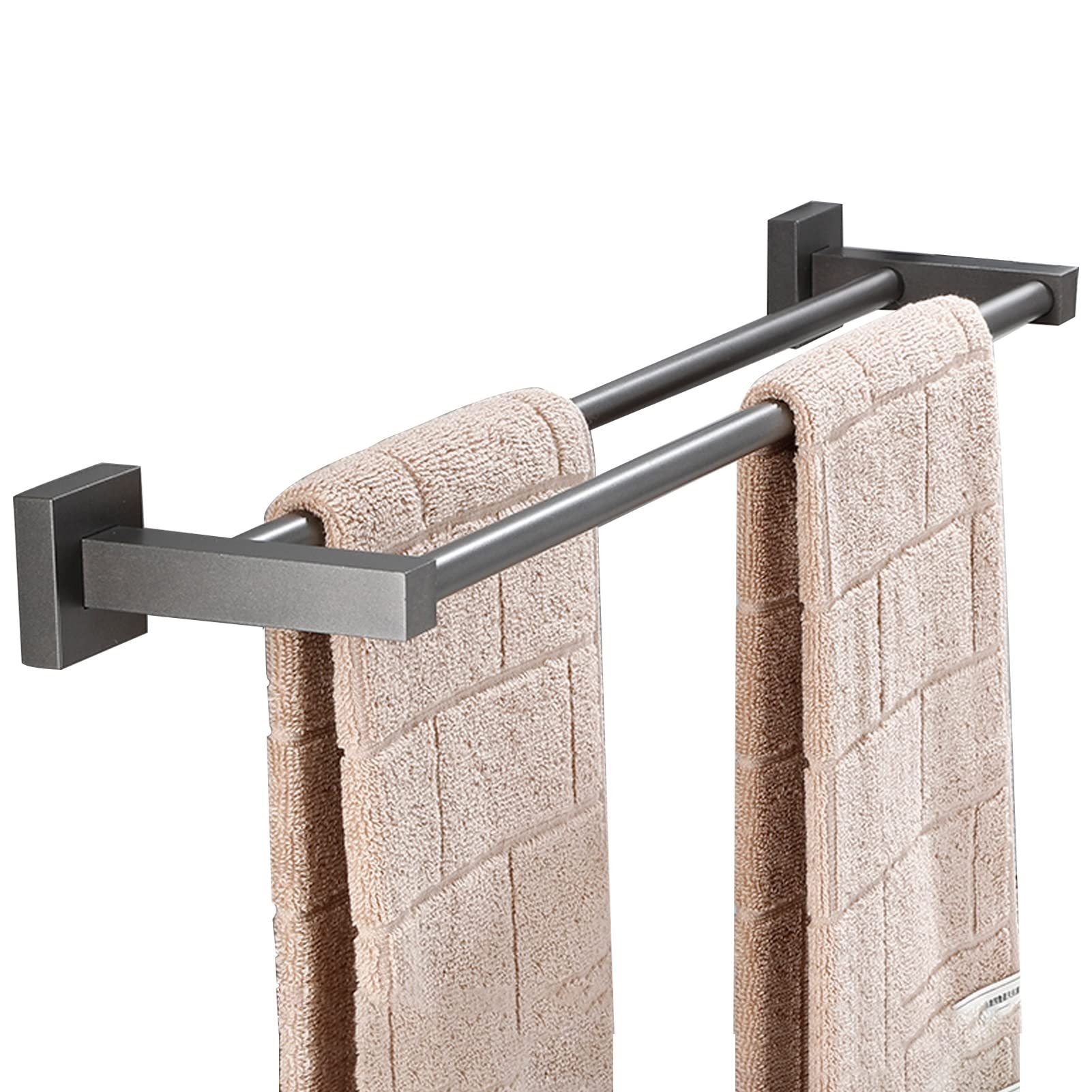 Rangement de serviette de bain haut de gamme LWX - Aluminium carré brossé 50 cm