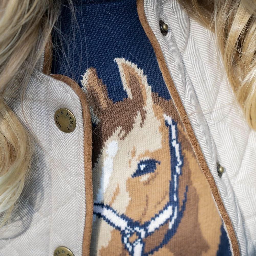 Horse Intarsia Pullover Sweater