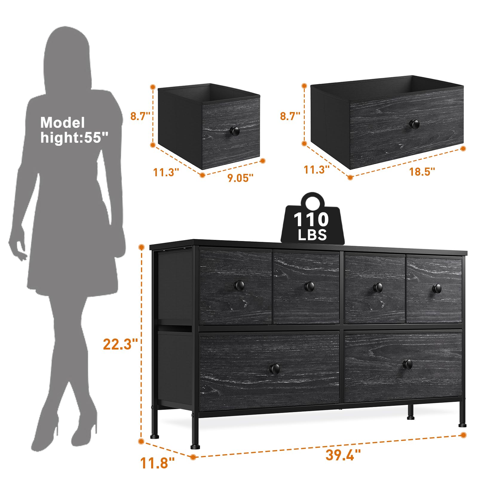 Amazon.com: EnHomee Dresser for Bedroom with 6 Drawers, Wide