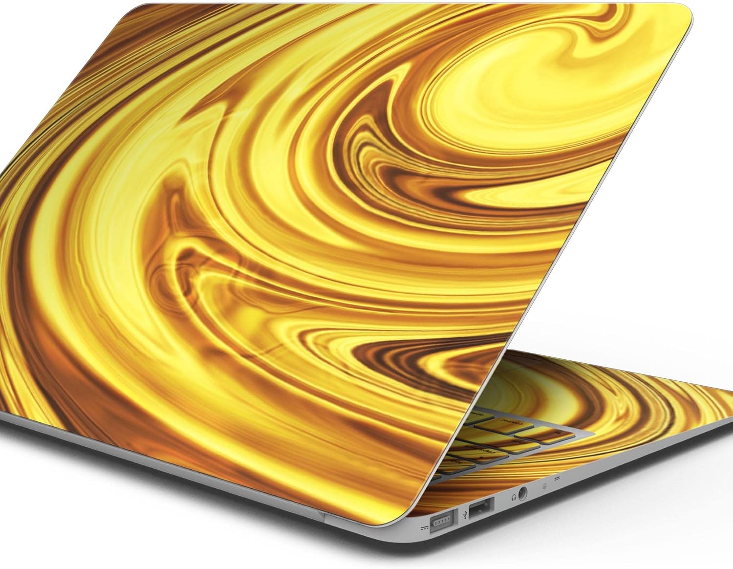 DesignSkinz - Swirling Liquid Gold - Full-Body Wrap Protective Decal Skin Kit Compatible with MacBook 16" Pro M1 (A2485)