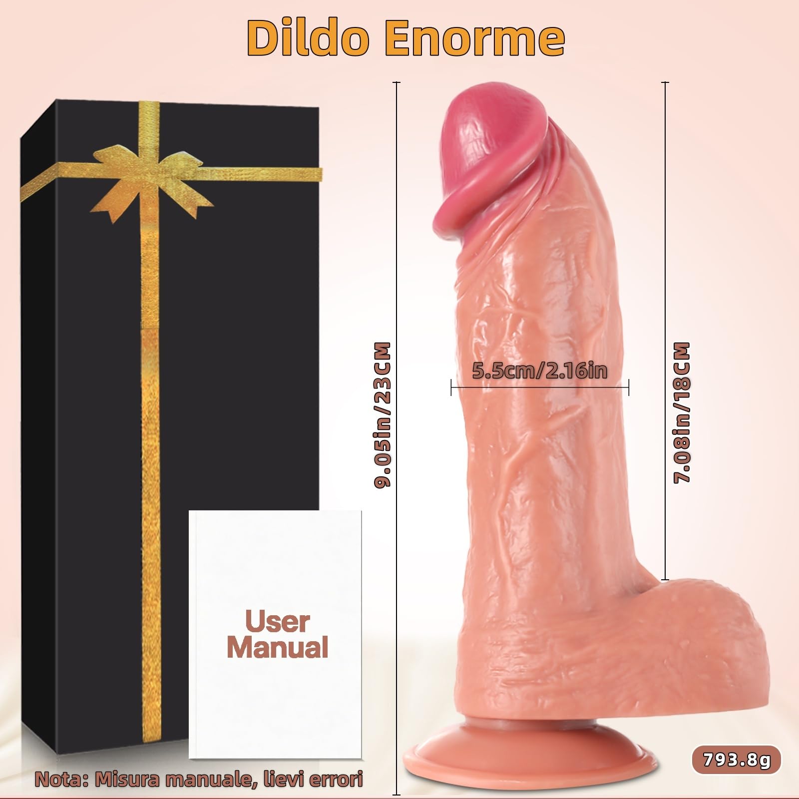 Dildo Realistico Sexytoysys Donna Coppia Dildo Anale 23cm Sex Toys Fallo Gigante Pene Realistico xxl Grosso Sexytoys Uomo Plug Anale Giochi Erotici Dildi Enormi