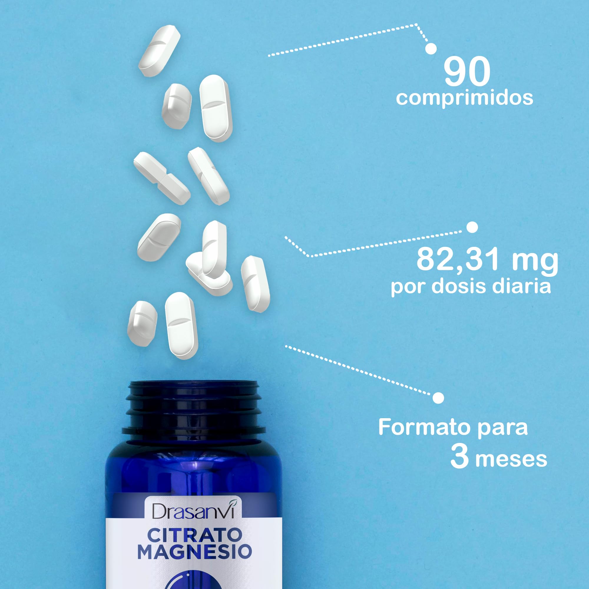 CITRATO DE MAGNESIO DRASANVI 90 comprimidos VEGANO SIN GLUTEN