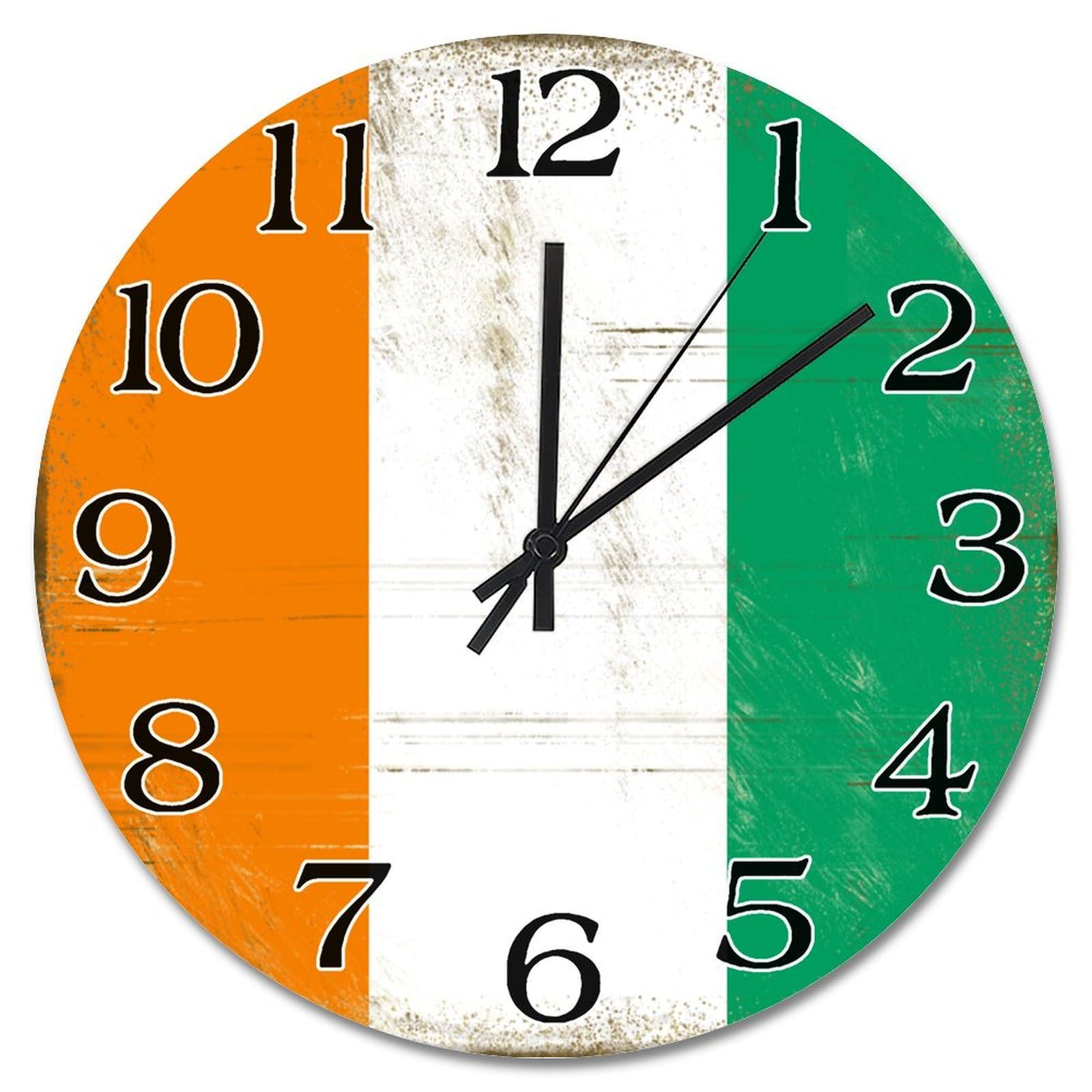 Horloge murale silencieuse en bois Côte d'Ivoire sans tic-tac