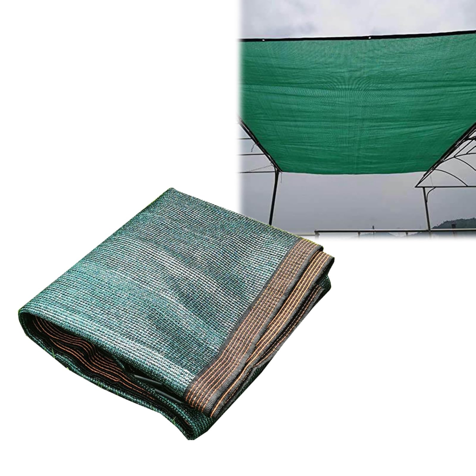 GLDYTVF Dark Green Shade Cloth 90% Sun Shading Net for Pergola Patio Gazebo Outdoor Shade Fabric with Grommets 6m x 7m