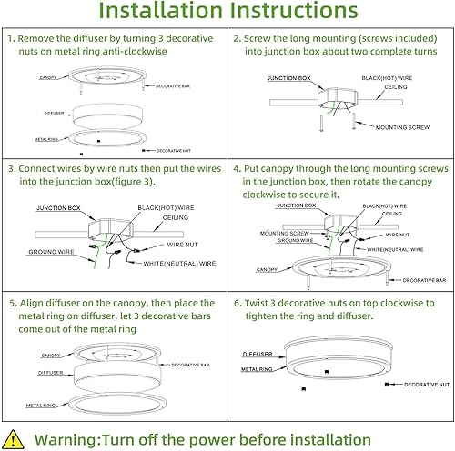 Miniatura 52 de hykolity Lámpara de techo LED de montaje empotrado de 10 pulgadas, 17 W, 1100 lm, 2700 K/3000 K/3500 K/4000 K/5000 K, luces de techo ajustables