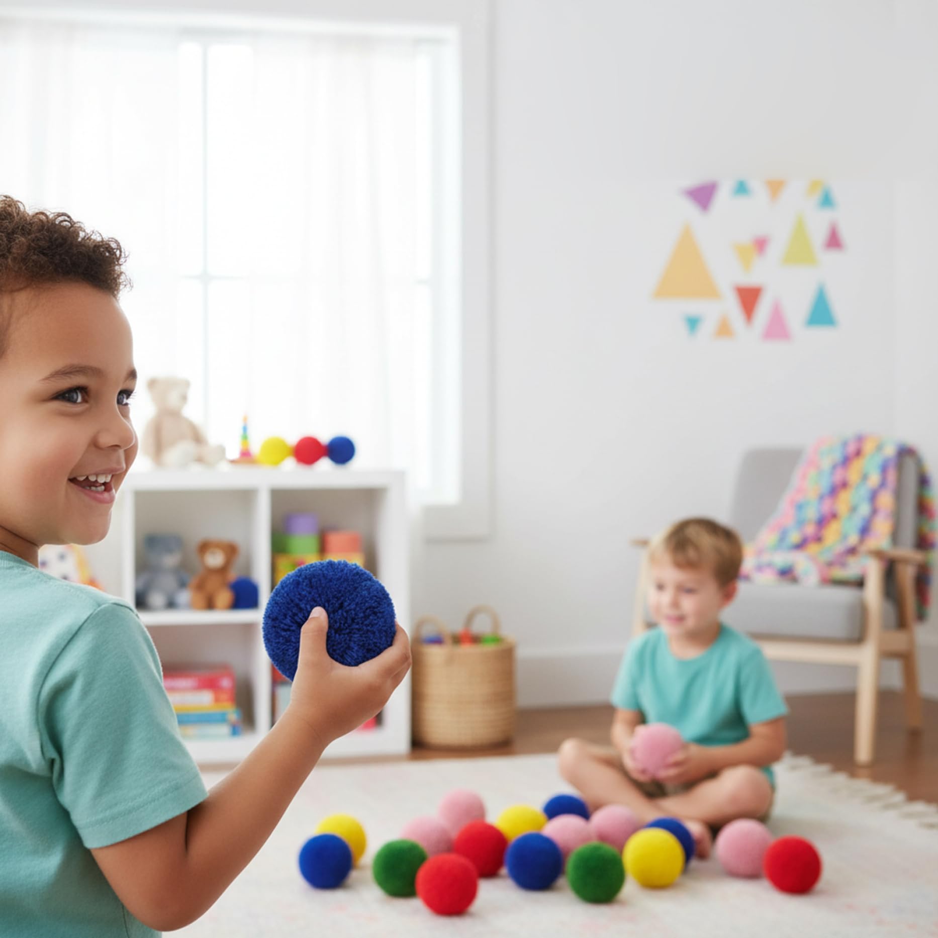Palline da Dodgeball | Confezione da 24 Palline in Filato, da morbide e Soffici da 10 cm per Bambini e Adulti, Parco Giochi Sicuro per Giochi all'aperto al Coperto, Pallamano, Casuale