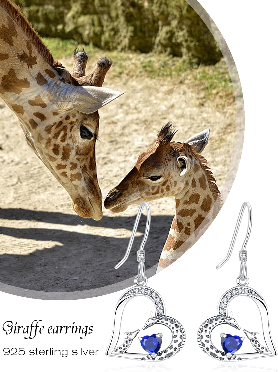 TANGPOET Giraffe Dangle Drop Earrings Jewelry Gifts for Women Mom Her 925 Sterling Silver Hypoallergenic Earrings for Birthday Mothers Day Christmas