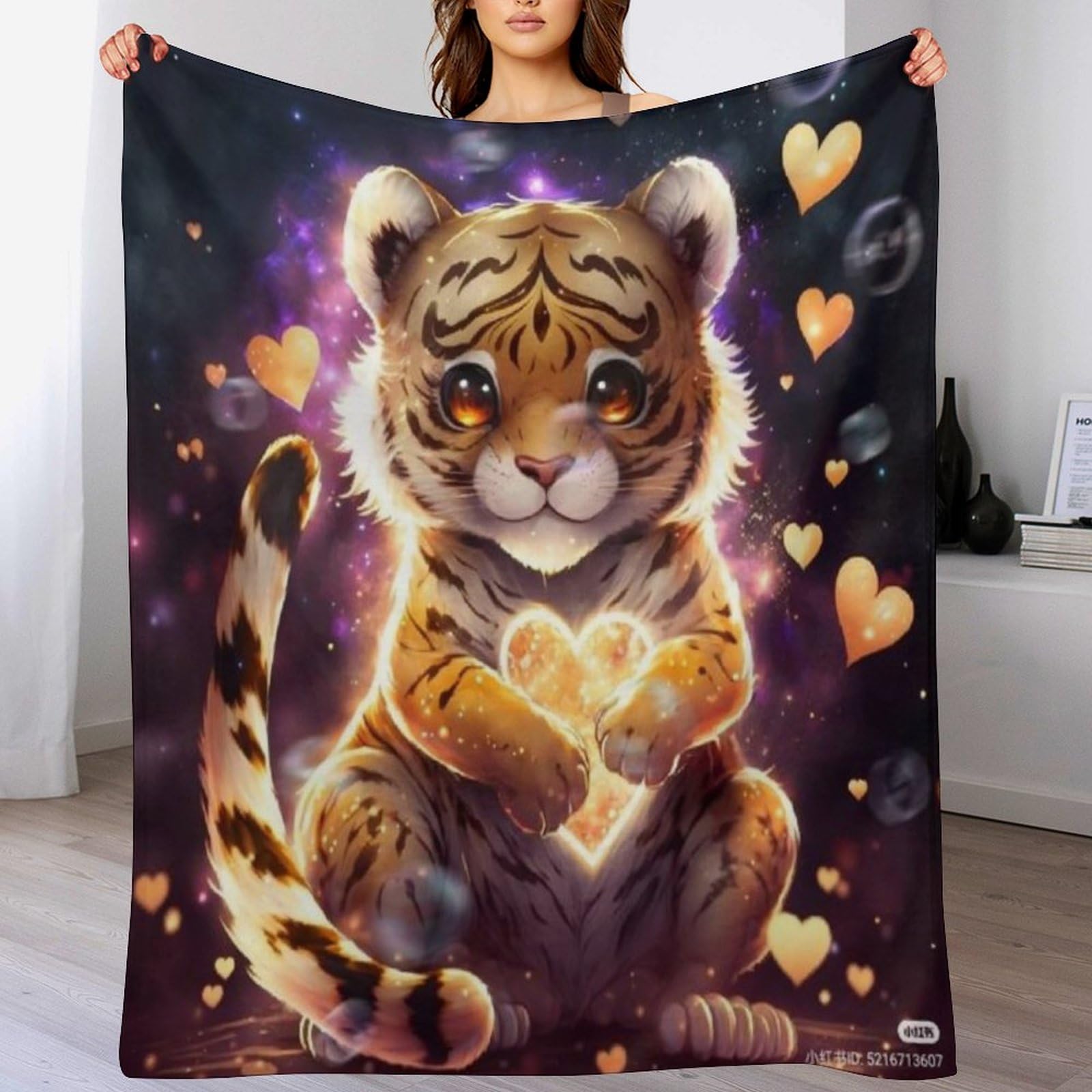 Couverture de canapé lit polaire flannel douce 130x180cm tigre